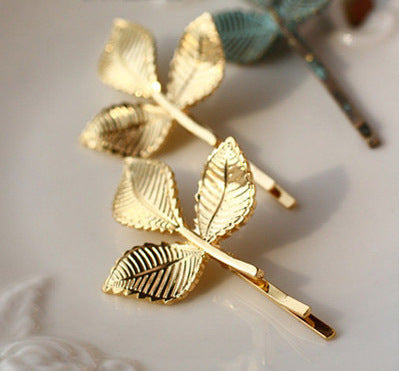 Retro Mori hair accessories olive branch hairpin beautiful bride metal headdress tree leaf edge clip