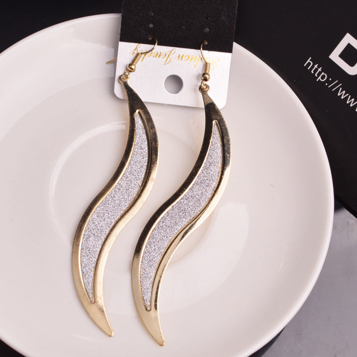 Fashion ear jewelry frosted willow leaf earrings creative alloy leaf earrings earrings