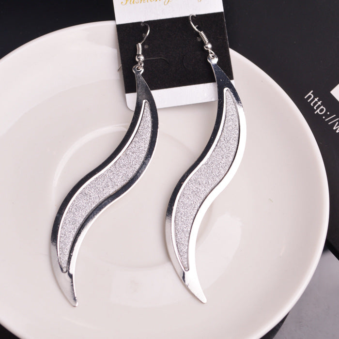 Fashion ear jewelry frosted willow leaf earrings creative alloy leaf earrings earrings