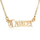 Jewelry Personality Creative Twelve Constellation Necklace Retro English Alphabet Pendant Clavicle Chain