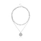 Jewelry Fashion Geometric Chain Double Layer Necklace Female Punk Street Beauty Avatar Round Card Necklace