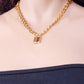 Punk exaggerated thick chain double-layer necklace hip-hop street photography lock key metal pendant necklace