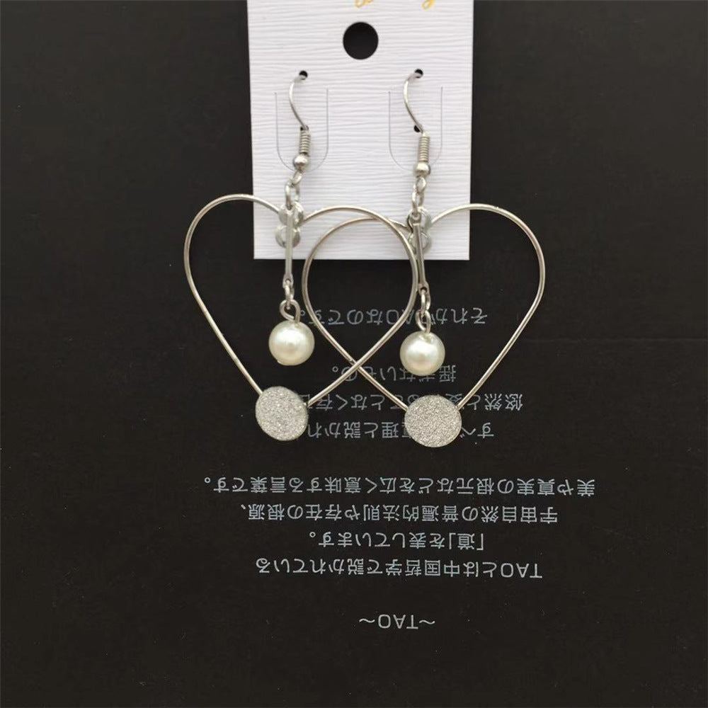 Long Geometric Frosted Imitation Pearl Earrings Internet Celebrity Live Pet Fan Gift