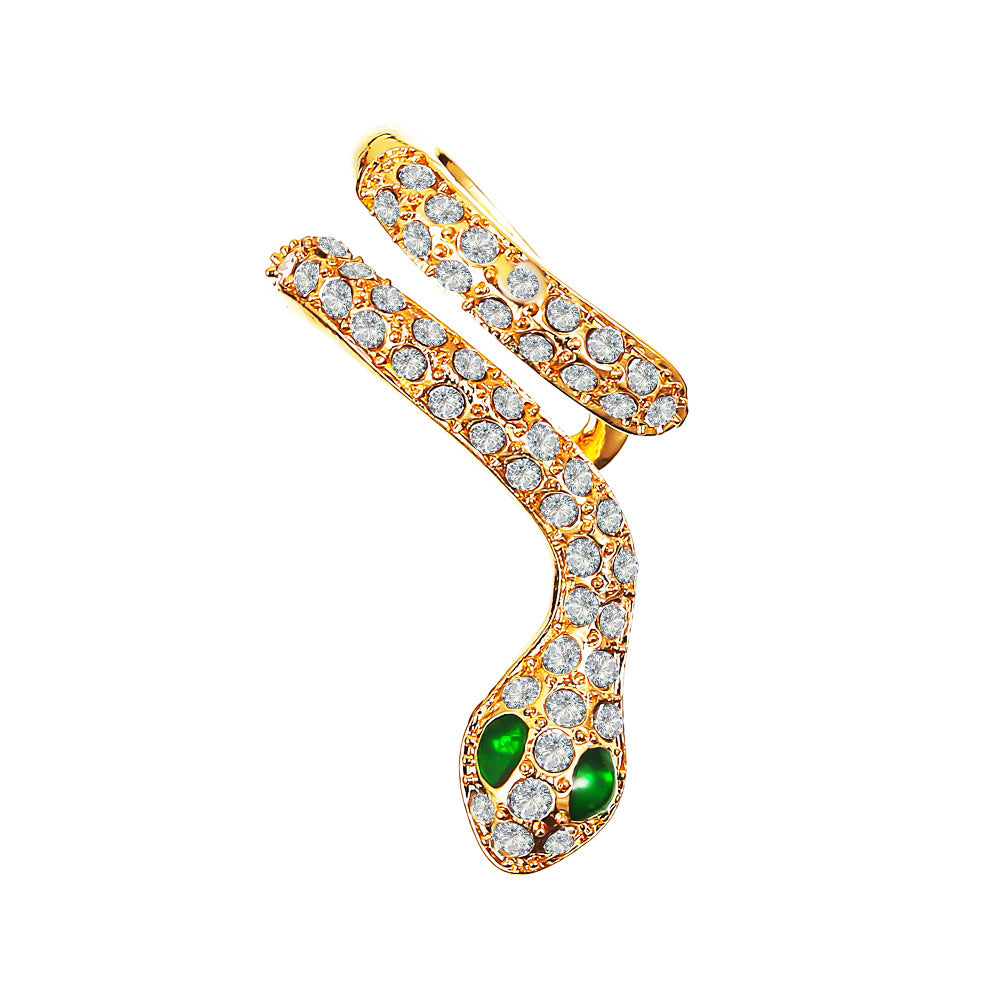 Creative Earrings Personality Micro-inlaid Zircon Snake Ear Clip Simple Temperament Snake Winding Stud Earrings