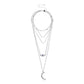 Jewelry Fashion Diamond Crescent Pendant Necklace Female Retro Multi-layer Round Geometric Sequins Necklace
