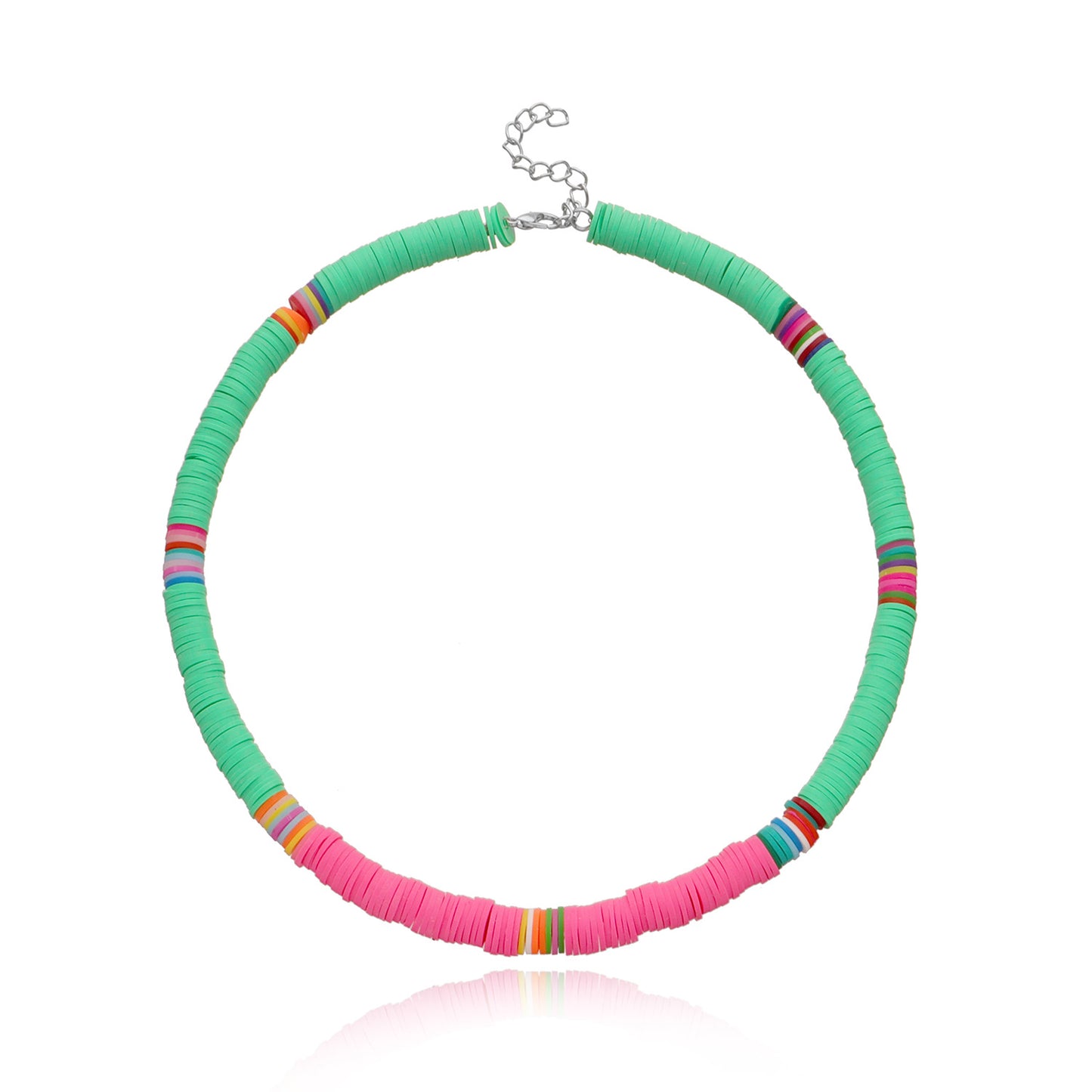 Jewelry casual color soft pottery choker necklace female fashion 6mm disc necklace necklace necklace