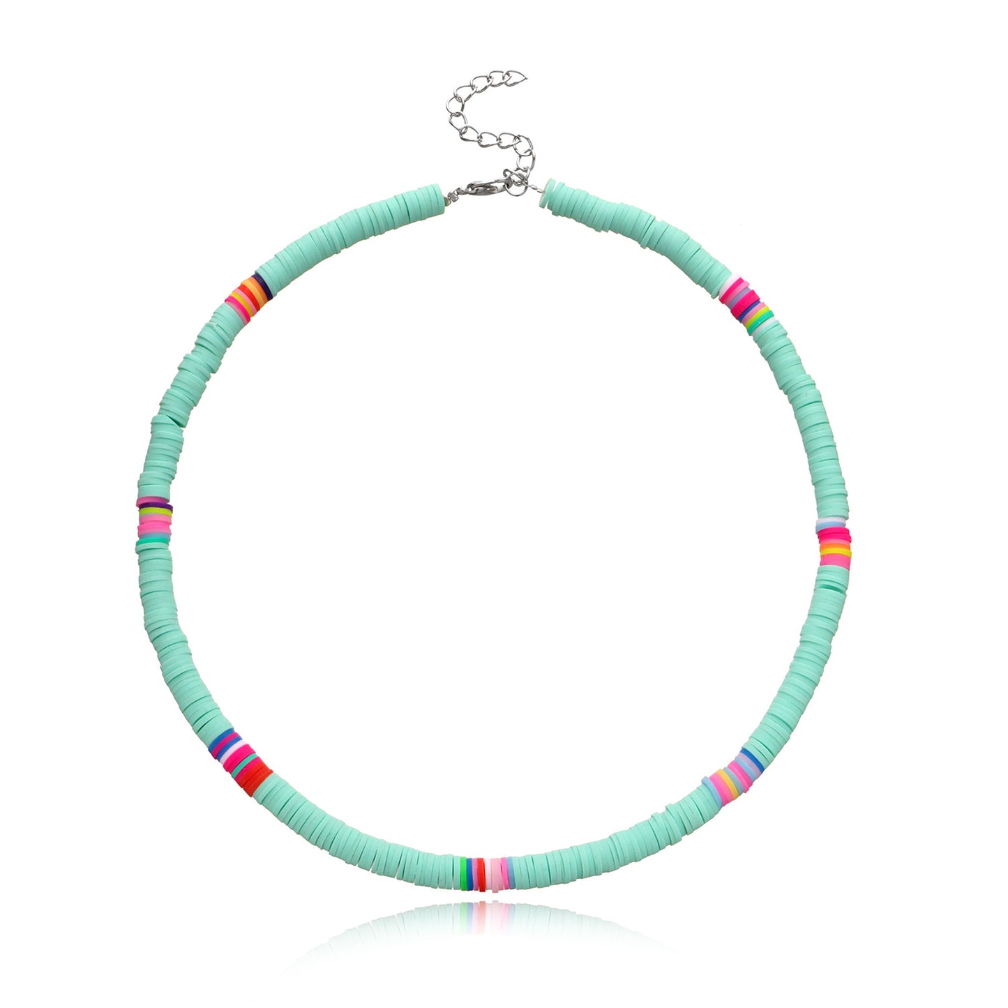 Jewelry casual color soft pottery choker necklace female fashion 6mm disc necklace necklace necklace