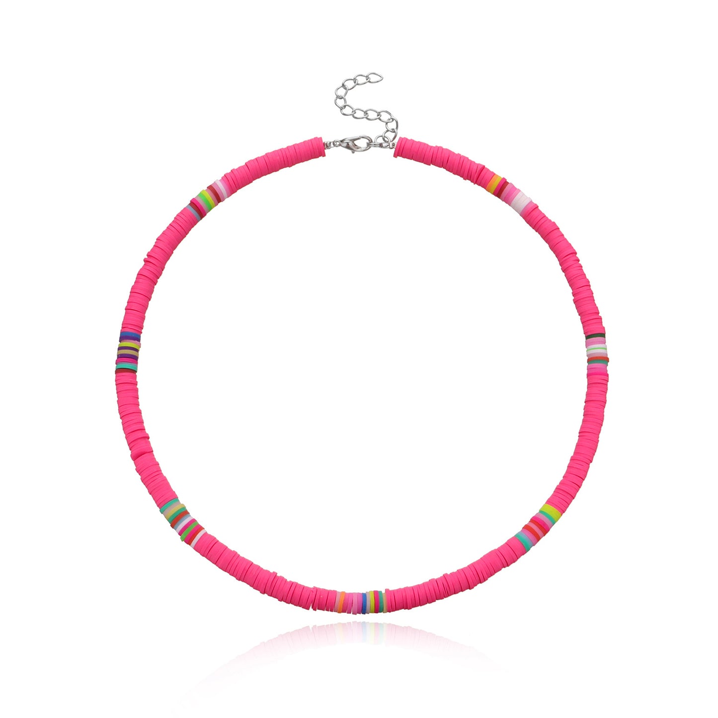Jewelry casual color soft pottery choker necklace female fashion 6mm disc necklace necklace necklace