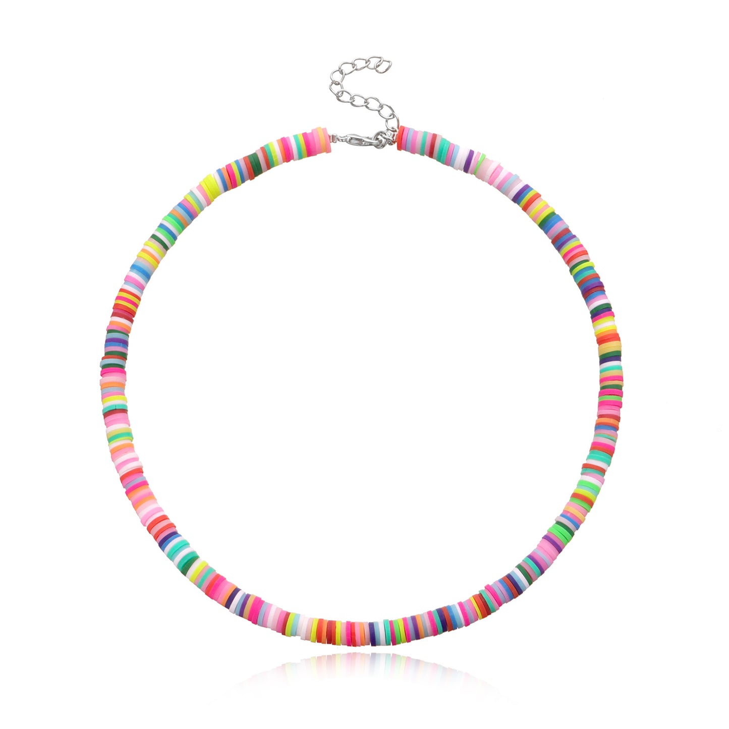 Jewelry casual color soft pottery choker necklace female fashion 6mm disc necklace necklace necklace