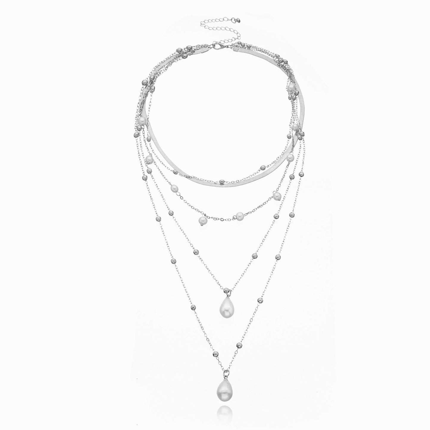 Jewelry Pearl Pendant Multilayer Bead Necklace Women's Fashion Retro Handmade Simple Necklace