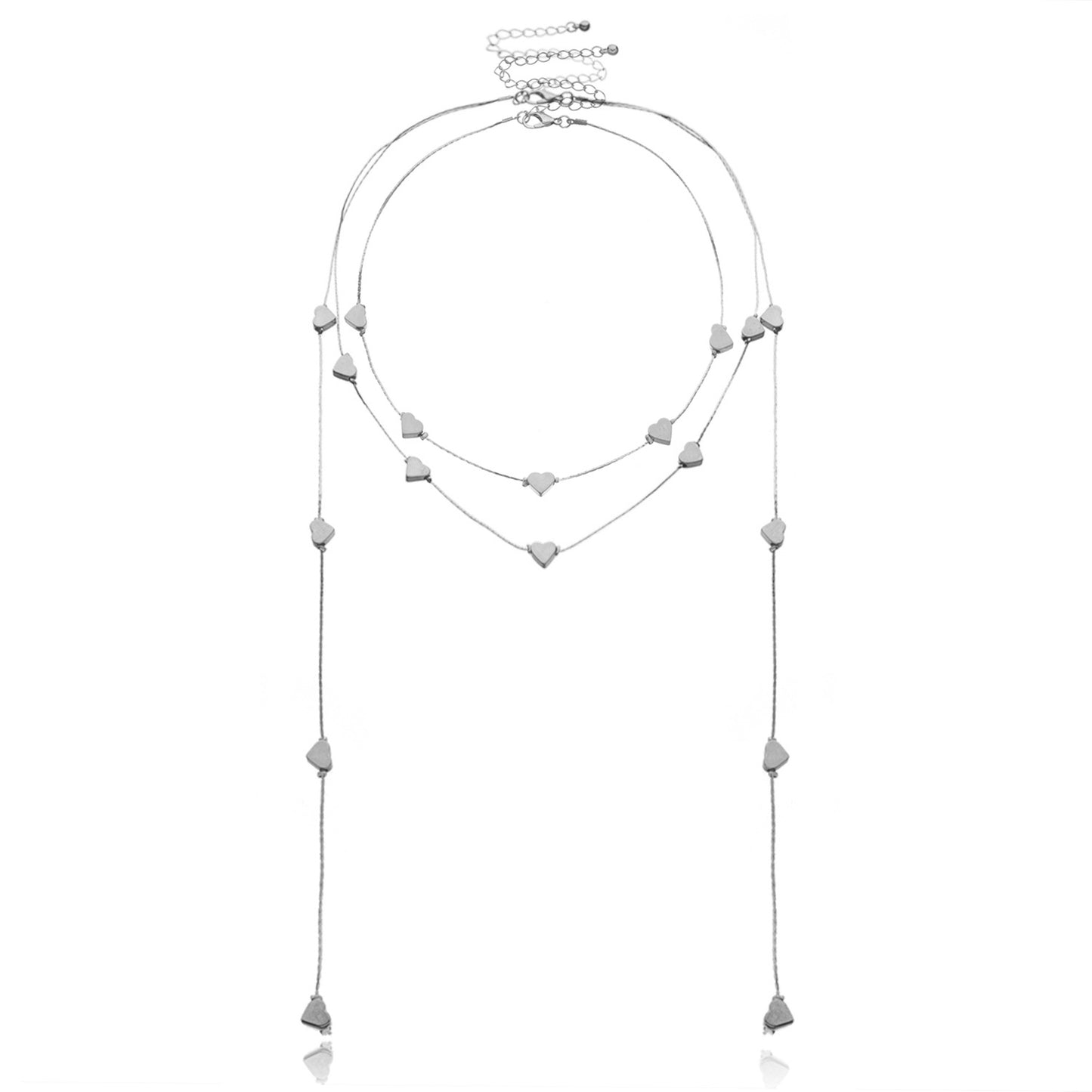 Jewelry Fashion Sexy Multi-layer Heart Chain Necklace Women's Street Shoot Retro Temperament Personality Necklace