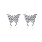 Classic Earrings Temperament Two Butterflies Sweet Light Luxury Earrings Versatile Simple Rhinestone Earrings Butterfly Earrings