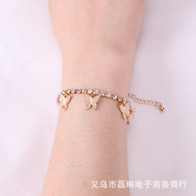 Jewelry Creative Fashion Butterfly Bracelet Full Diamond Bracelet Personality Crystal Jewelry Bracelet Female