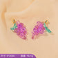 S925 silver needle earrings summer purple earrings simple small fresh earrings net red flower earrings