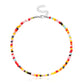 Jewelry bohemian short necklace choker adjustable colorful rice bead necklace