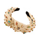 F221 wide-brimmed fabric headband fashion stained glass diamond knotted headband versatile hair accessories