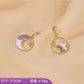 S925 silver needle earrings summer purple earrings simple small fresh earrings net red flower earrings