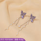 S925 silver needle earrings summer purple earrings simple small fresh earrings net red flower earrings