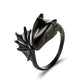 Angel devil ring gothic pterosaur open ring couple pair ring black tail ring dark trend jewelry