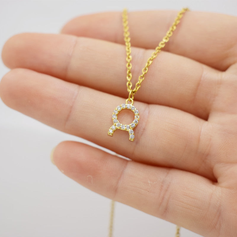 Exquisite inlaid constellation clavicle chain twelve constellation necklace female stainless steel furnace vacuum plating