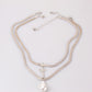 Necklace Jewelry Diamond Cross Shaped Pearl Baroque Copper Snake Chain Multilayer Necklace Clavicle Chain