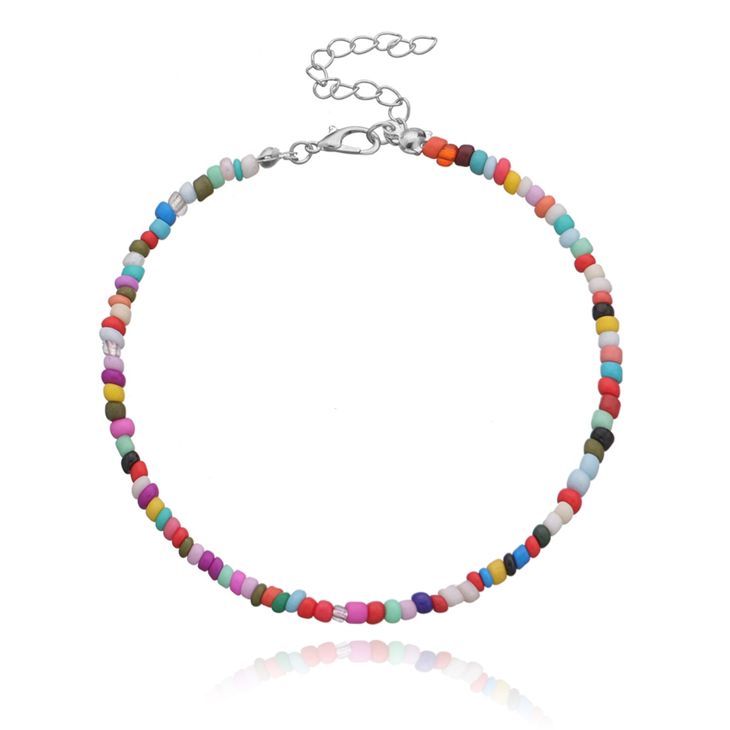 Jewelry 3mm Medium Color Beads Beach Anklet Women's Fashion Fashion Personality Foot Jewelry