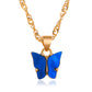 Sweet Butterfly Necklace Acrylic Colorful Sweet Beauty Women's Versatile Clavicle Chain Personality Net Red Trendy Necklace