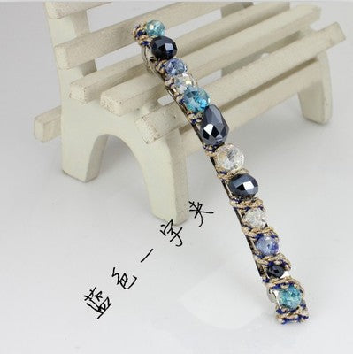 Crystal gravel headband women's hair accessories fashion temperament colorful super flash hair card irregular crystal headband