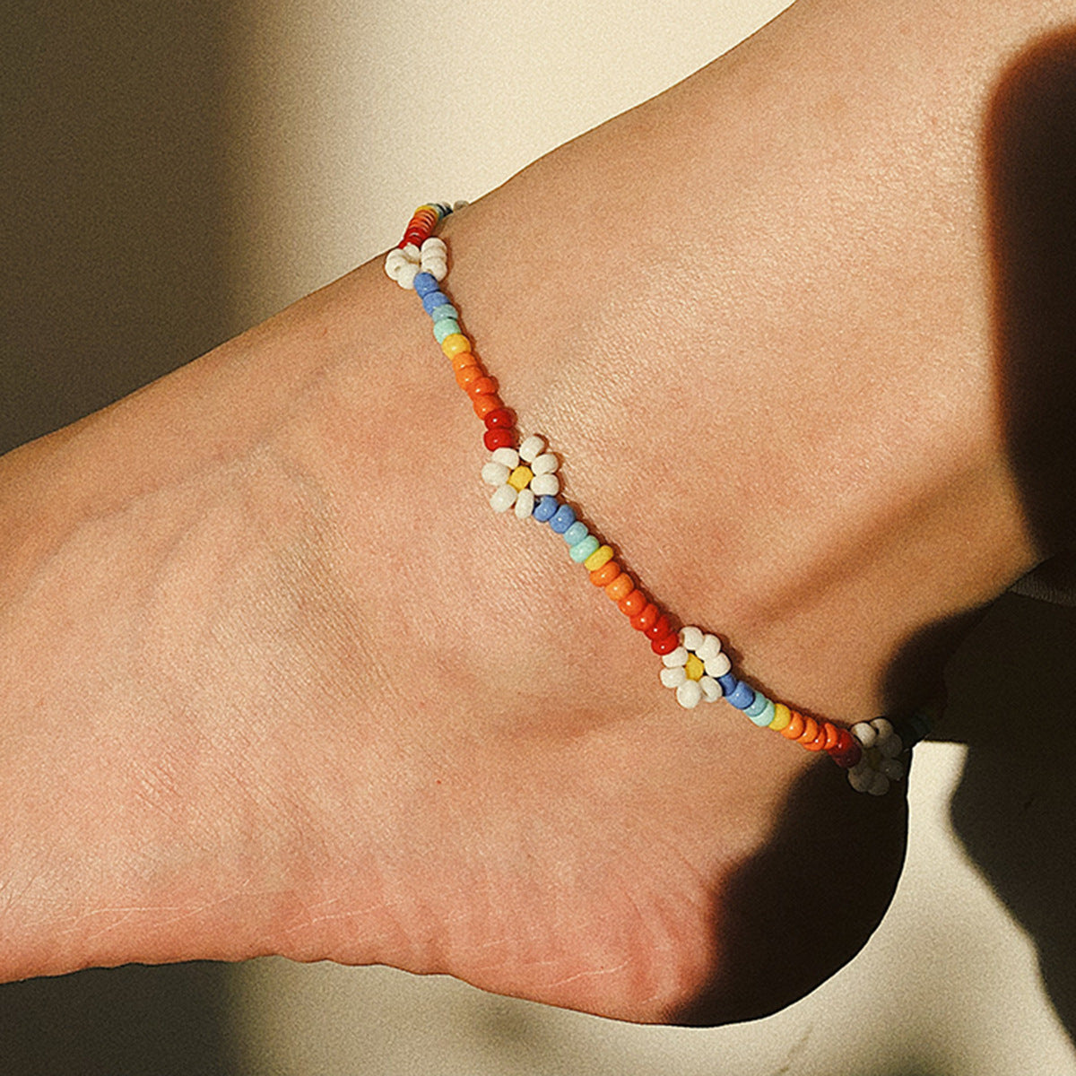 Jewelry Color Rice Beads Hand Beaded Necklace Simple Daisy Small Flower Necklace Necklace Women