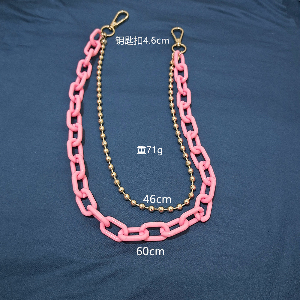 Ins street net red waist chain candy color resin pants chain ornaments retro trend pendant double chain female