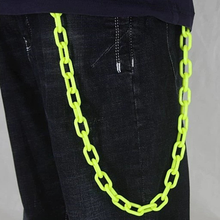 Ins street net red waist chain candy color resin pants chain ornaments retro trend pendant double chain female