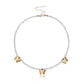 Jewelry Fashion Geometric Alloy Butterfly Choker Necklace Ladies Solid Color Rice Beads Customizable Necklace