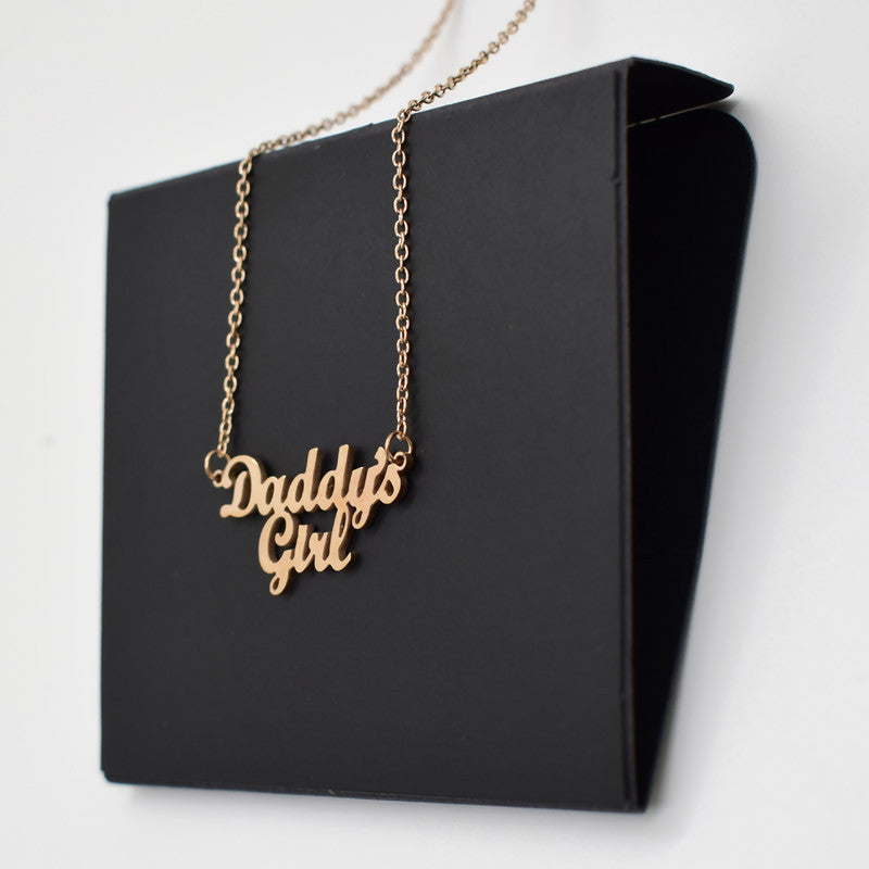 Daddy'sGirl Necklace Parents Daughter Family Members Clavicle Chain Father's Day Gift