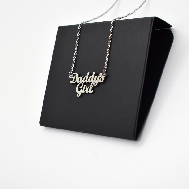 Daddy'sGirl Necklace Parents Daughter Family Members Clavicle Chain Father's Day Gift