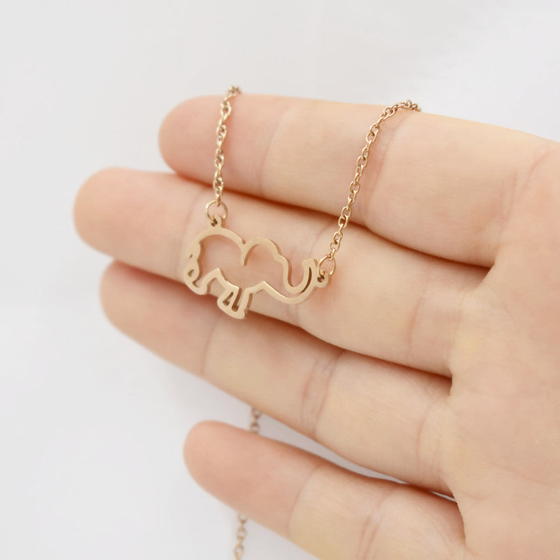 Jewelry Fashion Elephant Pendant Necklace Lucky Hollow Lucky Elephant Clavicle Chain Explosion