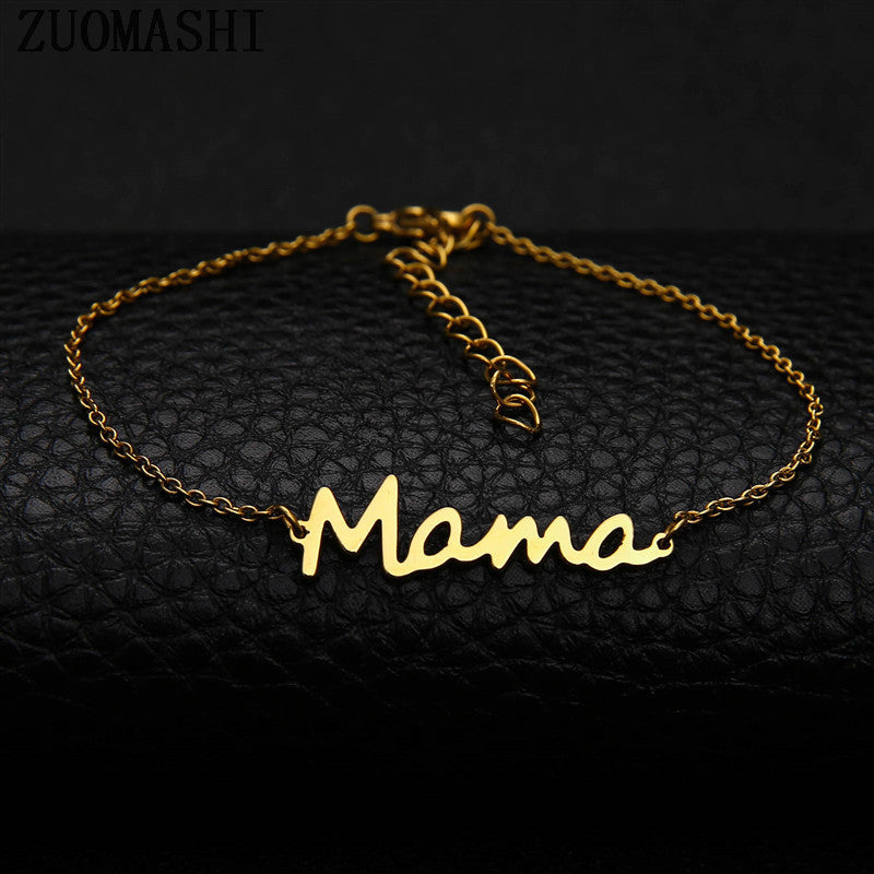 Mama Stainless Steel Alphabet Necklace Mother's Day Series Ladies Jewelry