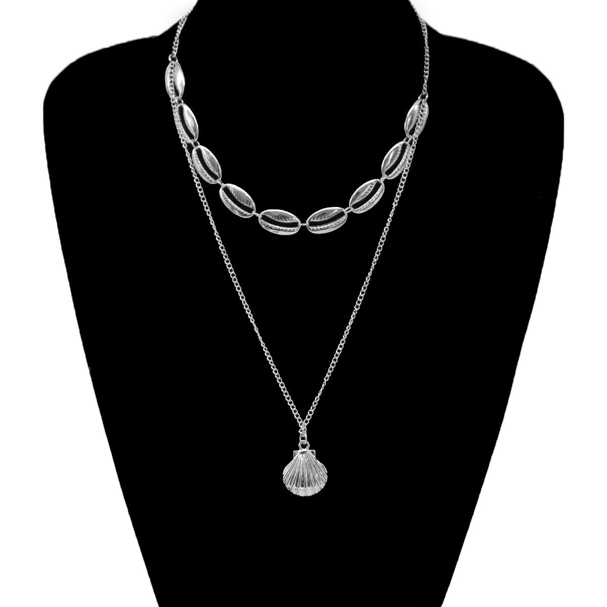 Jewelry Bohemian Alloy Shell Necklace Female Ethnic Multilayer Necklace Clavicle Chain
