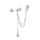 Personalized octagonal star earrings cool and handsome single tassel ear clip earrings integrated earrings