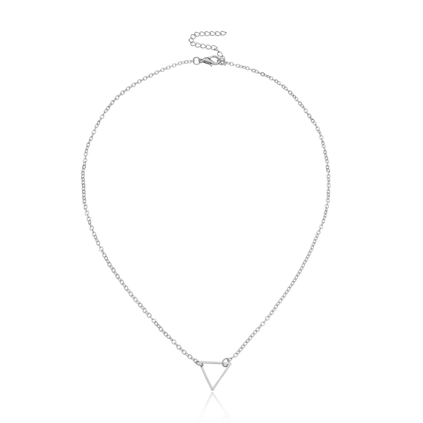 Jewelry Simple Metal Hollow Triangle Short Necklace