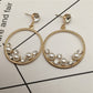 Geometric diamond-studded pearl stud earrings triangular earrings popular earrings stall