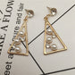 Geometric diamond-studded pearl stud earrings triangular earrings popular earrings stall
