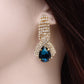 Fashionable atmosphere diamond-studded drop-shaped crystal gemstone earrings earrings accessories