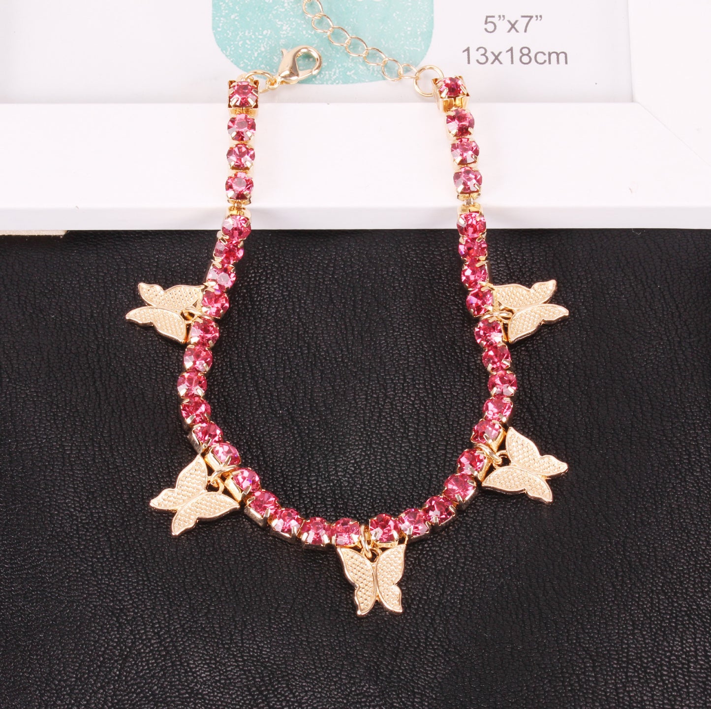 Creative Rhinestone Small Butterfly Pendant Anklet Bracelet Popular Butterfly Element Zircon Shiny Foot Jewelry