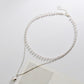 Ins net red simple double-layer pearl necklace temperament short collarbone chain female tide choker necklace