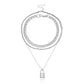 Jewelry Aluminum Alloy Thick Chain Key Hemp Rope Lock Necklace Ladies Versatile Multilayer Geometric Necklace