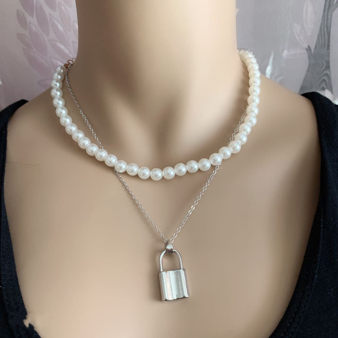 Jewelry simple beach female crafts set chain national mix and match shell lock double layer necklace