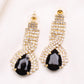Fashionable atmosphere diamond-studded drop-shaped crystal gemstone earrings earrings accessories