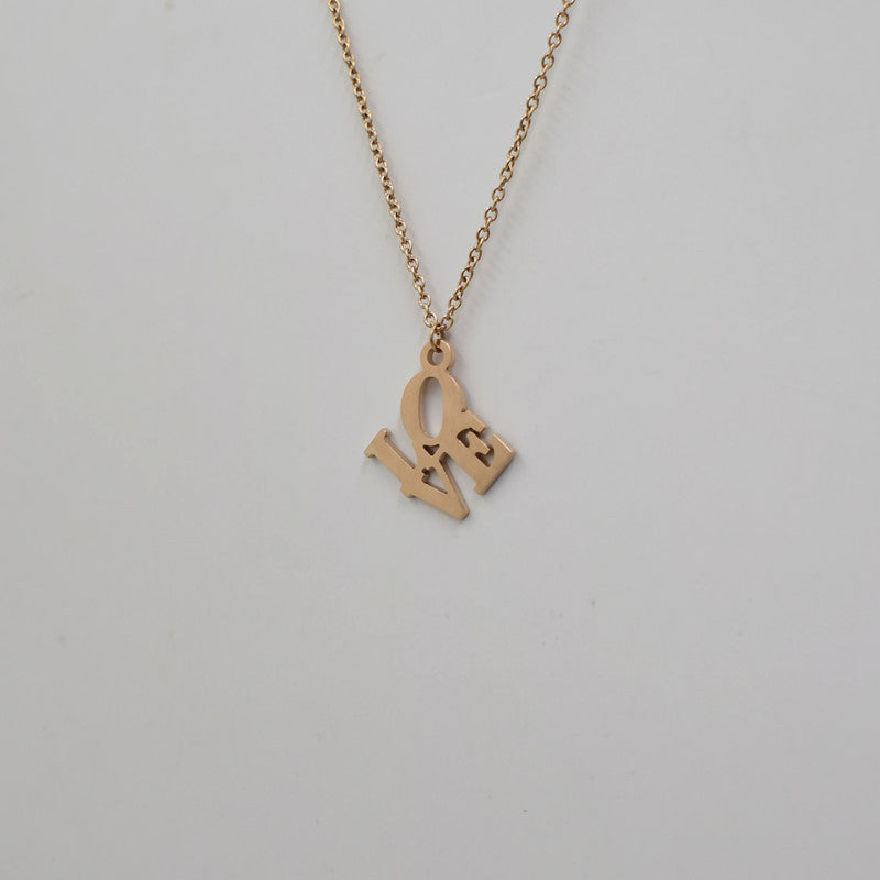 Personality Love Necklace Creative Alphabet Necklace Female Fashion Temperament Versatile Necklace