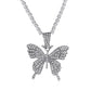 Butterfly Necklace Temperament Full Diamond Single Claw Chain Jewelry Simple Versatile Rhinestone Clavicle Chain