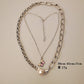 Jewelry Retro Colorful Butterfly Baroque Shaped Pearl Necklace Female Clavicle Chain Two-piece Set